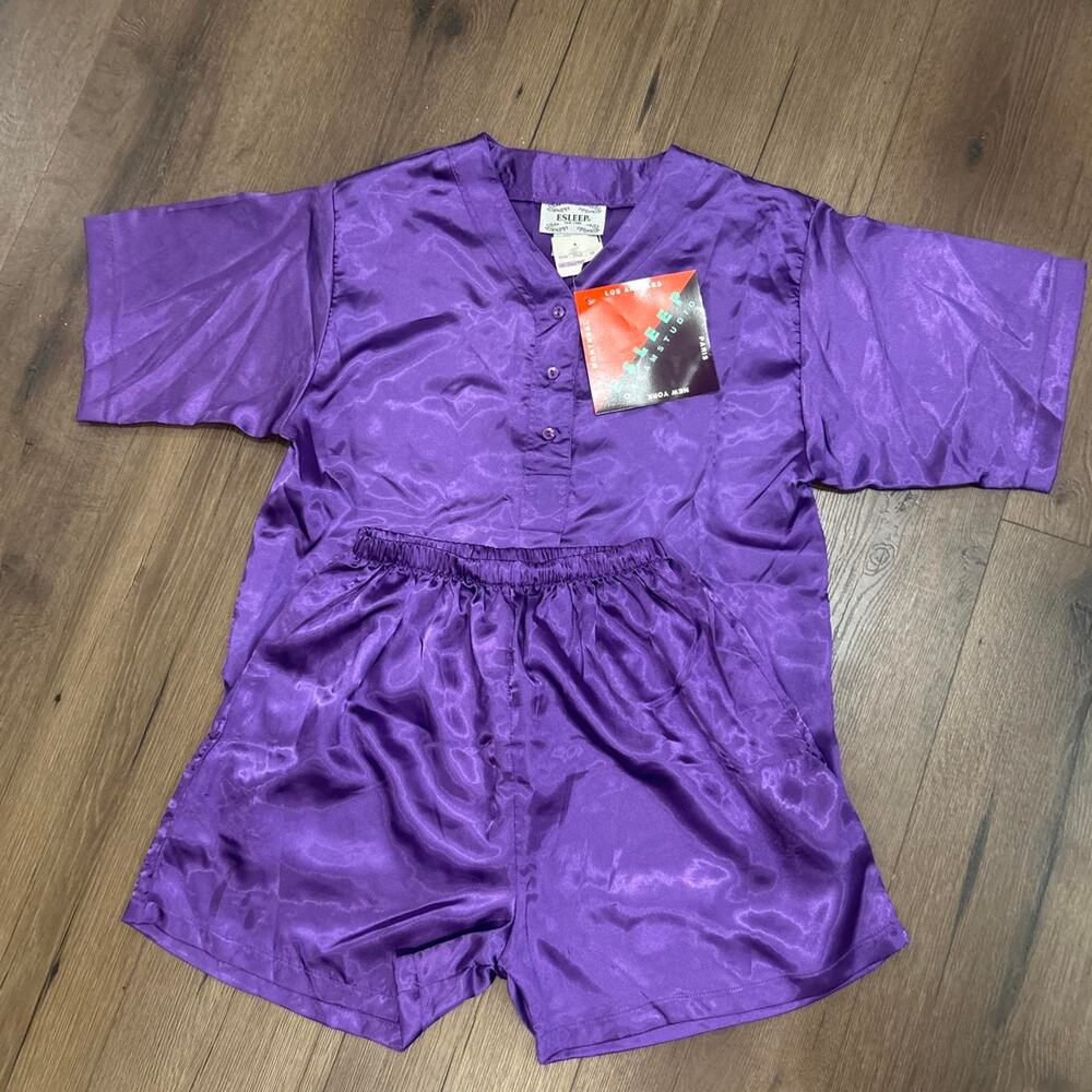 NWT Vintage Deadstock Esleep Two Piece Purple Pajama Set - Size M